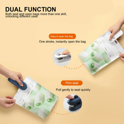 Chip Bag Sea Vacuum Sealing Machine Handheld Heat Vacumn Sealer Portable Heat Sealer USB Rechargeable For Food Storage Clip Bag Kitchen Gadgets